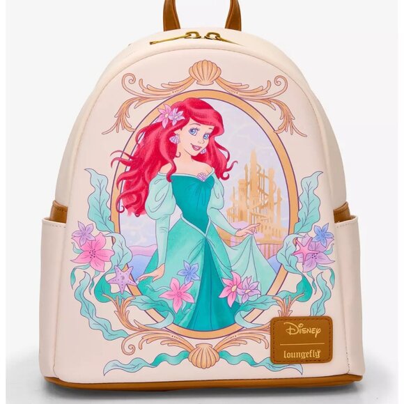 Loungefly Disney The Little Mermaid Ariel Portrait Mini Backpack and Wallet NWT - Picture 2 of 9